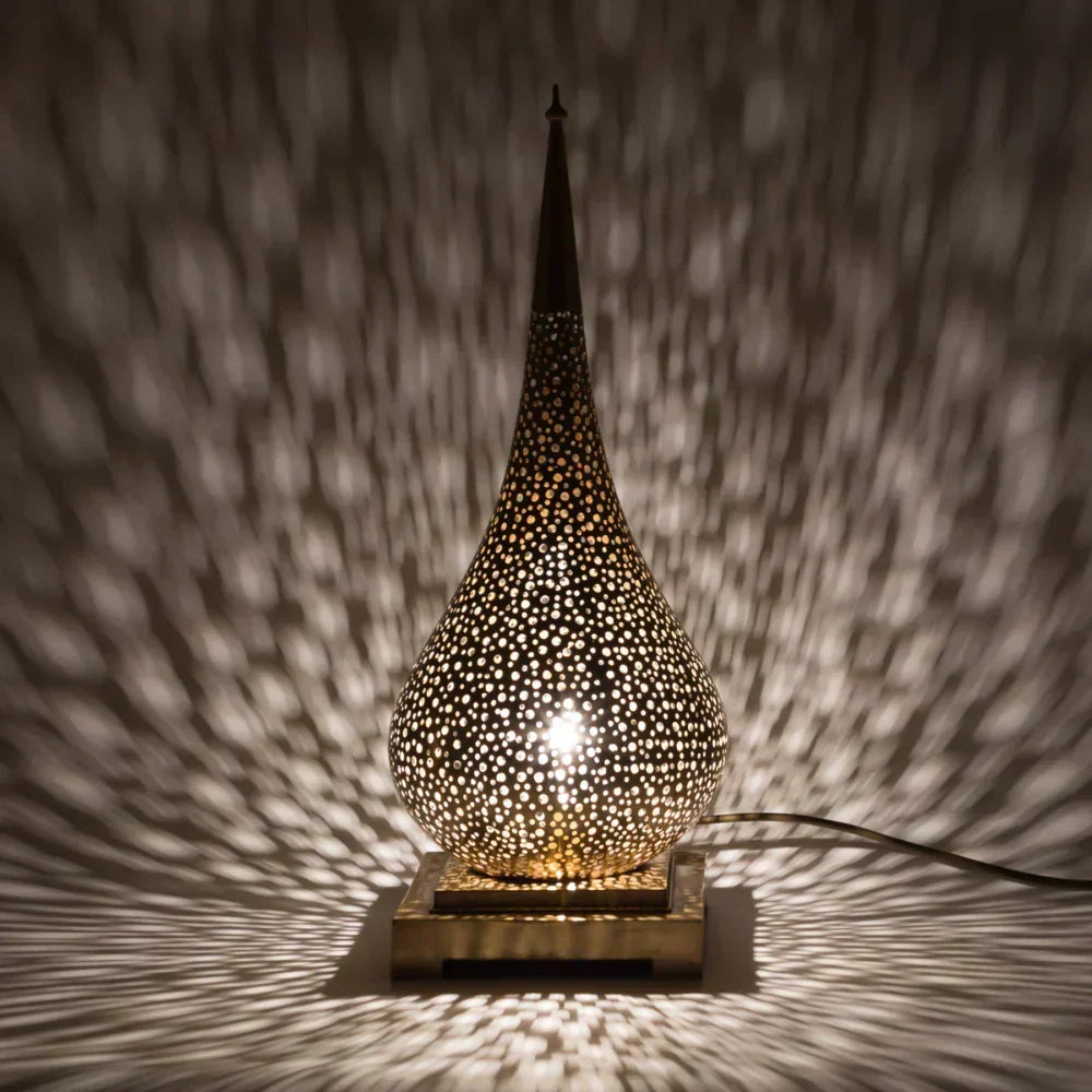 Handmade Moroccan Table Light – Copper Lantern Lamp for Floor or Table