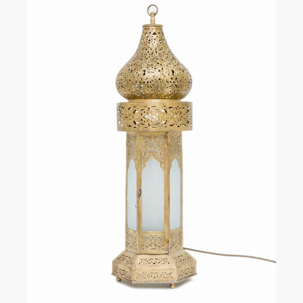 Decorative lantern with intricate patterns on a white background