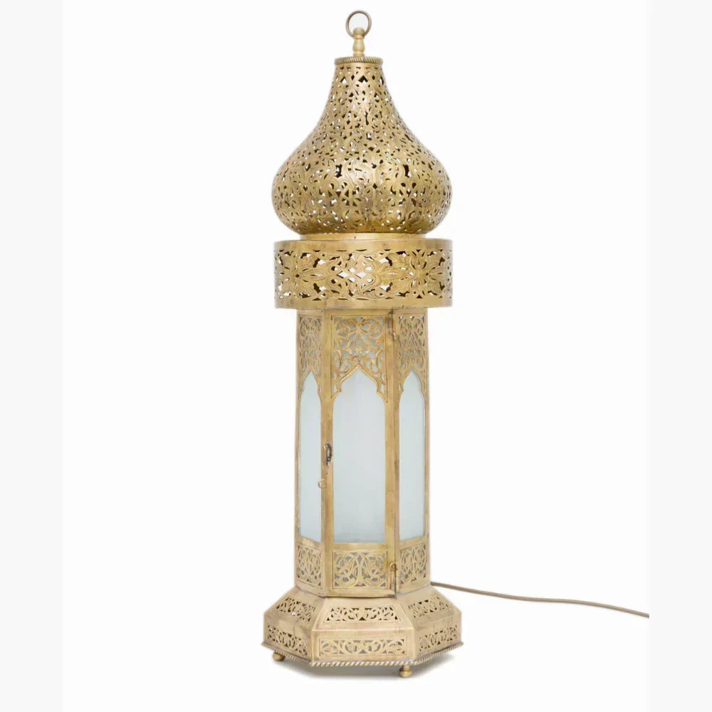 Decorative lantern with intricate patterns on a white background
