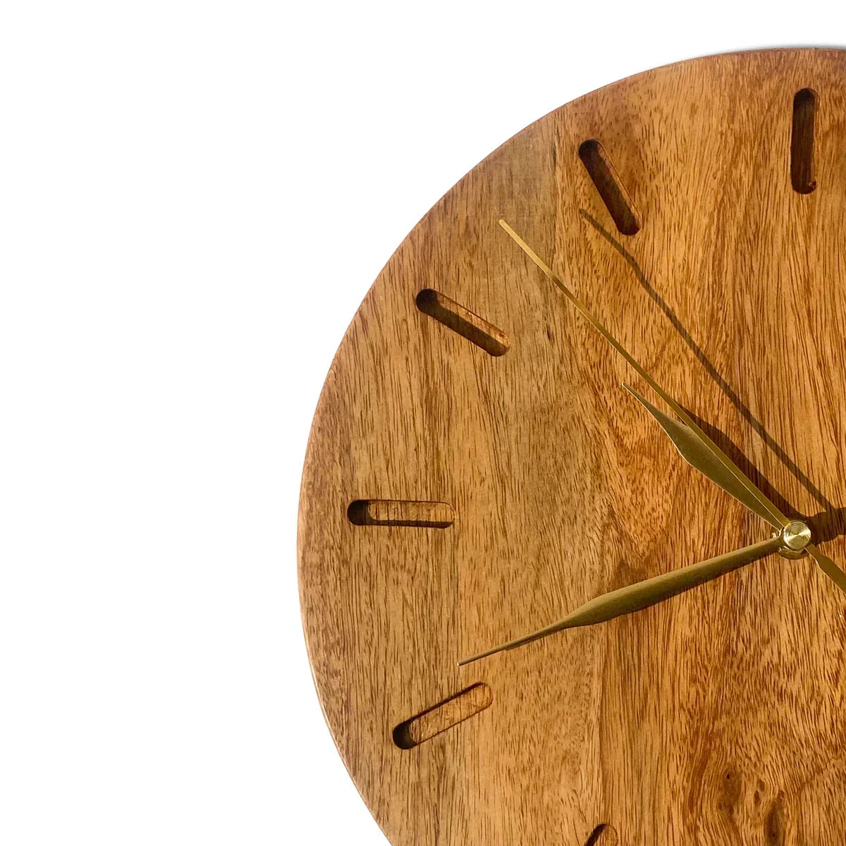 Classic Warmwood Wall Clock with 10.5-inch diameter, wooden frame, and black numerals on a neutral face. Ideal for rustic or traditional decor.