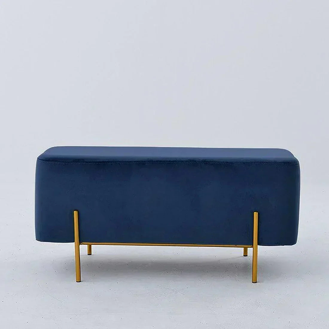 "Wooden 2-Seater Stool with Steel Stand ā Multipurpose Footrest, Ottoman, or Tea Stool"