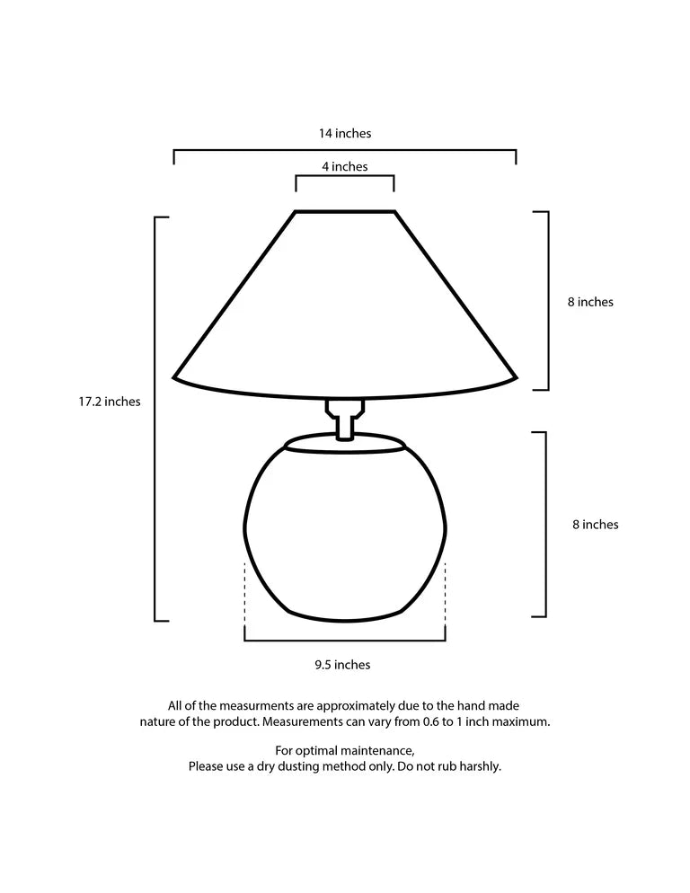 “Orb’ Creme terracotta lamp with round textured ceramic base and soft cream shade – 17.2-inch handcrafted lighting for modern and boho interiors.