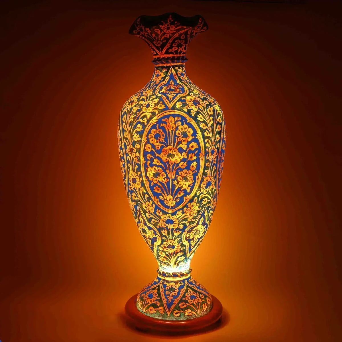 Illimunated Vase Camel Skin Floor Lamp
