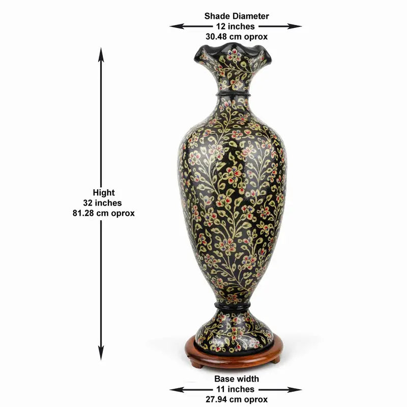 Illimunated Vase Camel Skin Floor Corner Lamp