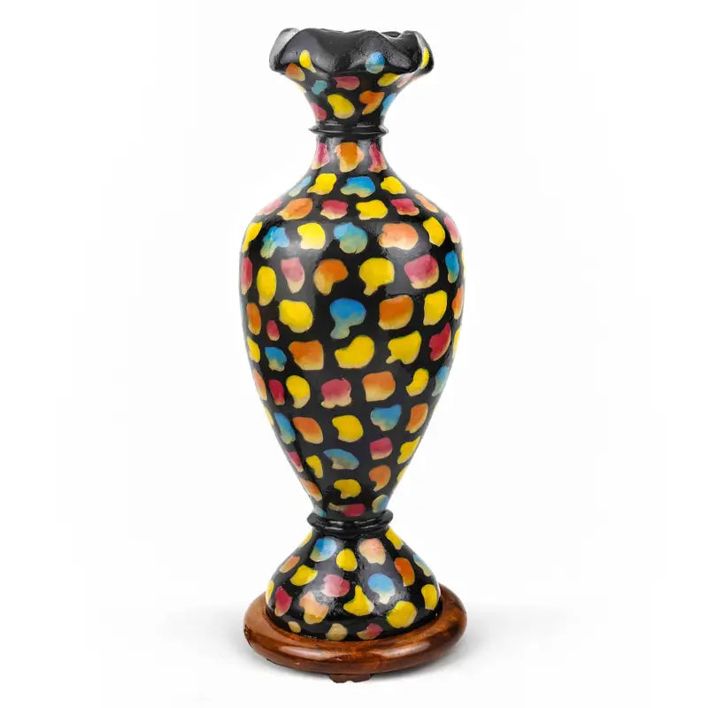 Illimunated Vase Camel Skin Shelf and Floor Lamp