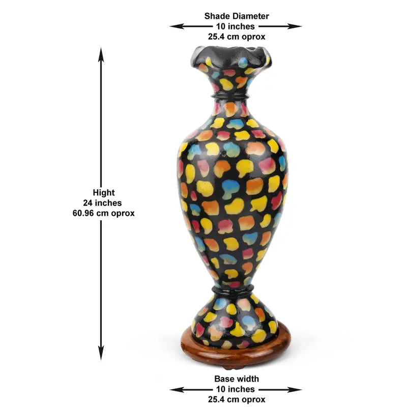 Illimunated Vase Camel Skin Shelf and Floor Lamp