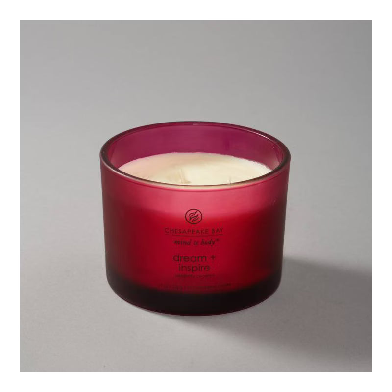 Dream and Inspire Mind and Body Frosted Glass Lidded Jar Candle