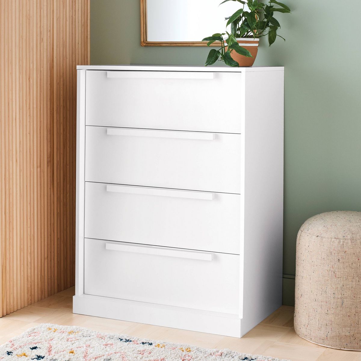 Modern 4 Drawer Dresser White - Room Essentials