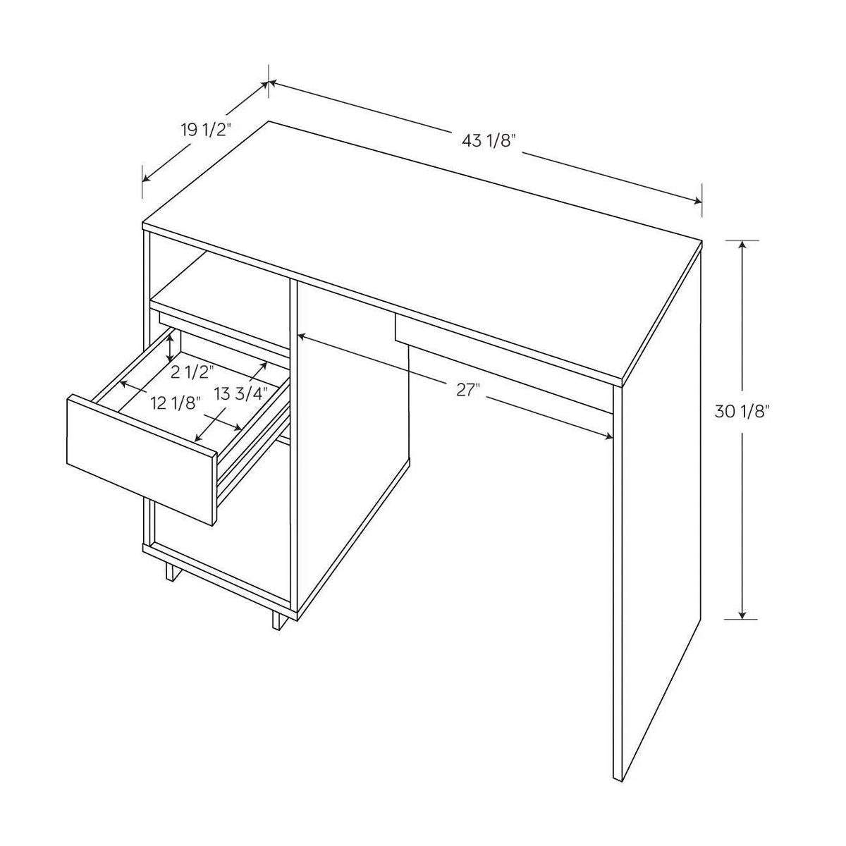 Writing Desk with Drawers Espresso - Room Essentials