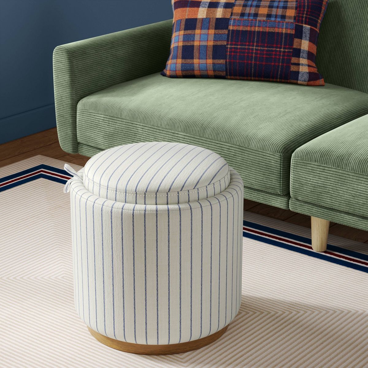 Round Upholstered Storage Ottoman - Room Essentials™