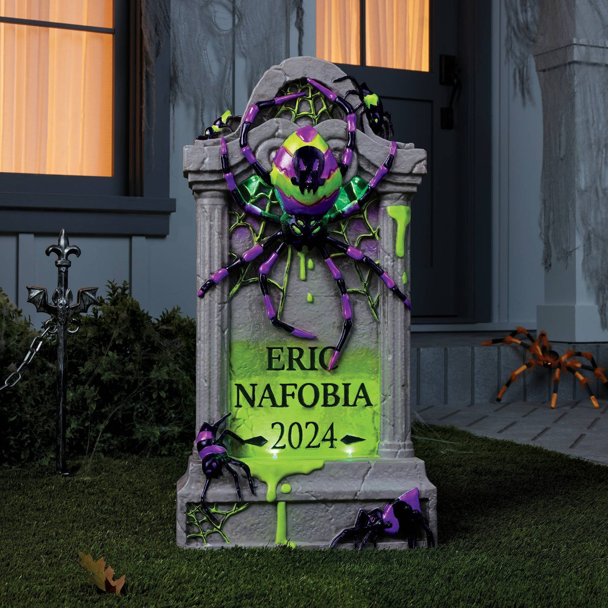 3 Foot Bat Chain Yard Fence Stakes Halloween Prop - image 4