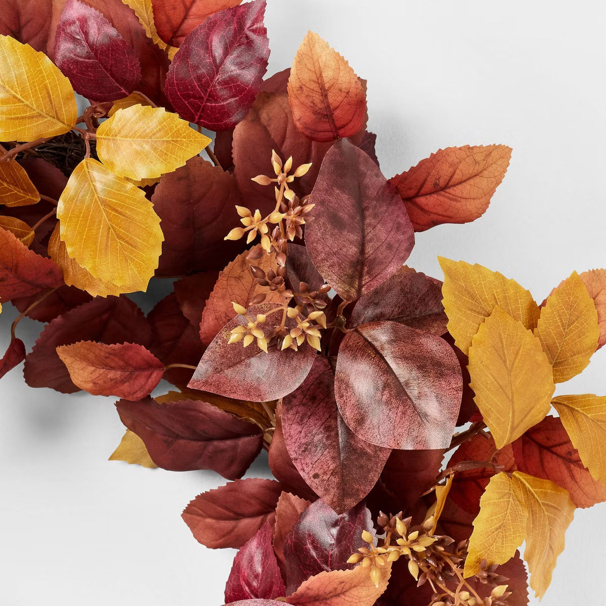 Mixed Fall Leaf Wreath