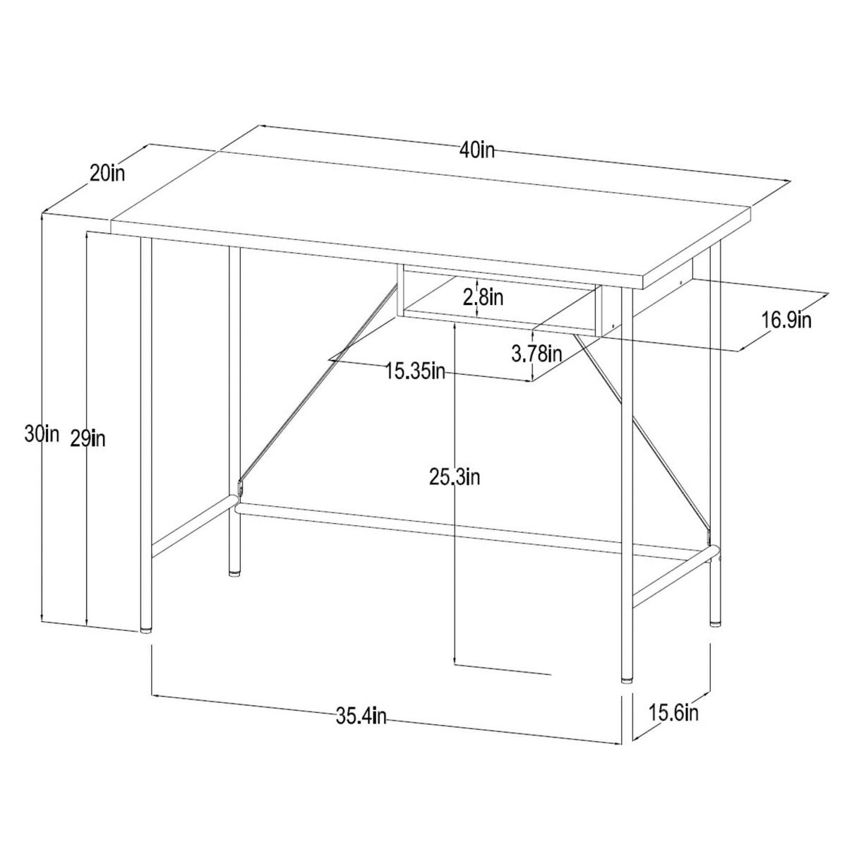 Wood and Metal Writing Desk with Storage Natural - Room Essentials