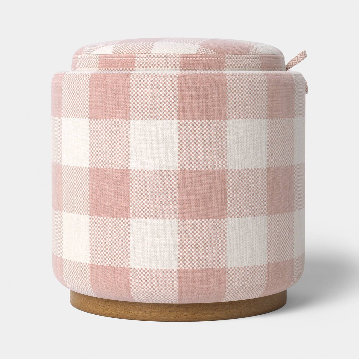 Round Upholstered Storage Ottoman Pink - Room Essentials