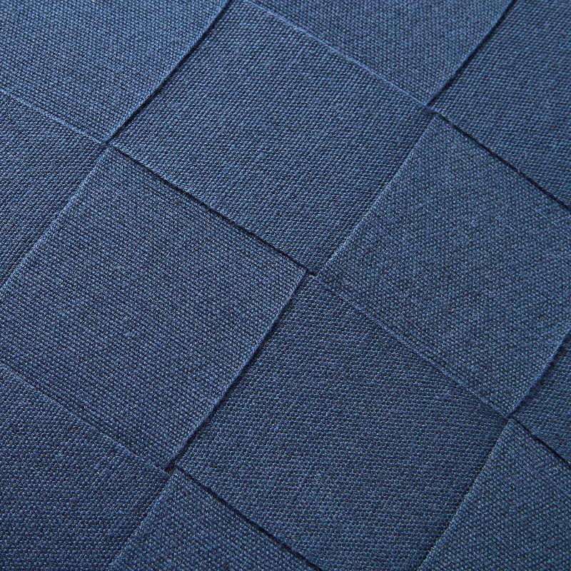 Navy Basket Weave Square Throw Pillow