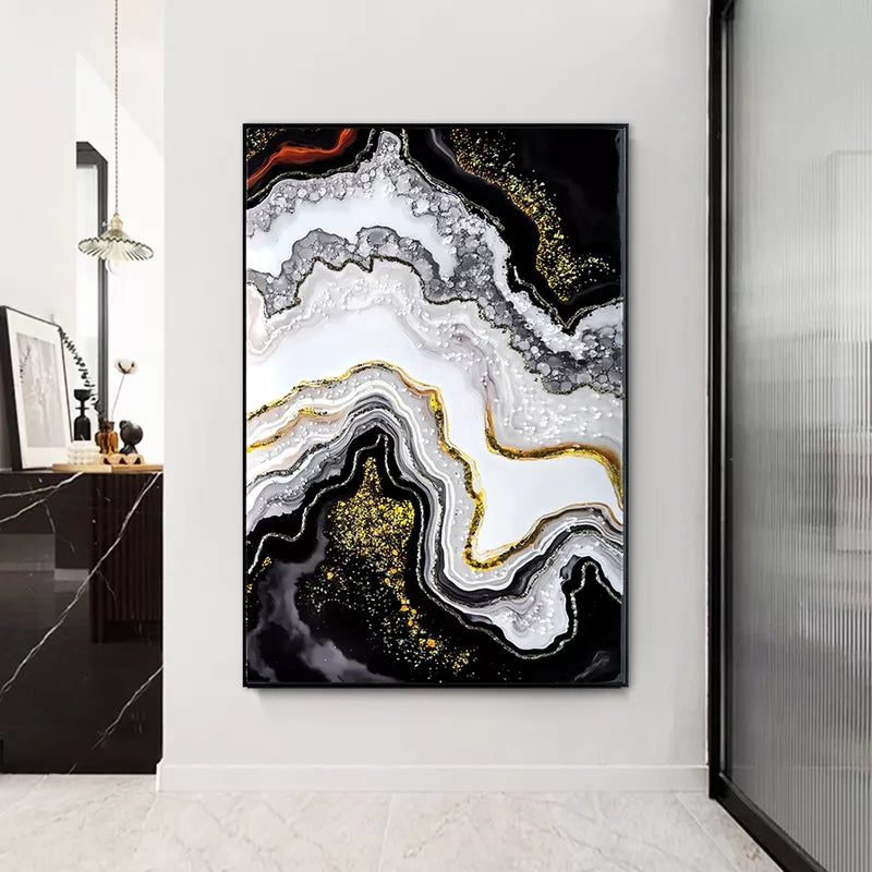 Luxury Crystal Pearl Oil Painting Wall Art Contemporary Hallway Decor Premium Canvas Mural for Home Entrance and Corridor decorative picture painting
