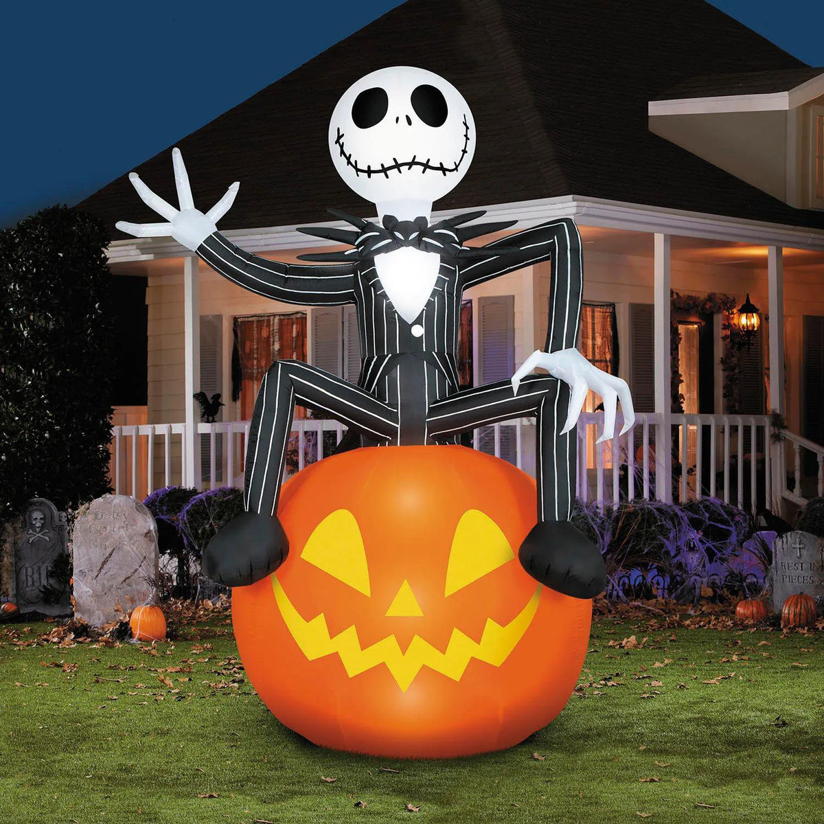 Giant Skeleton Pumpkin Inflatable Halloween Decoration - image 2
