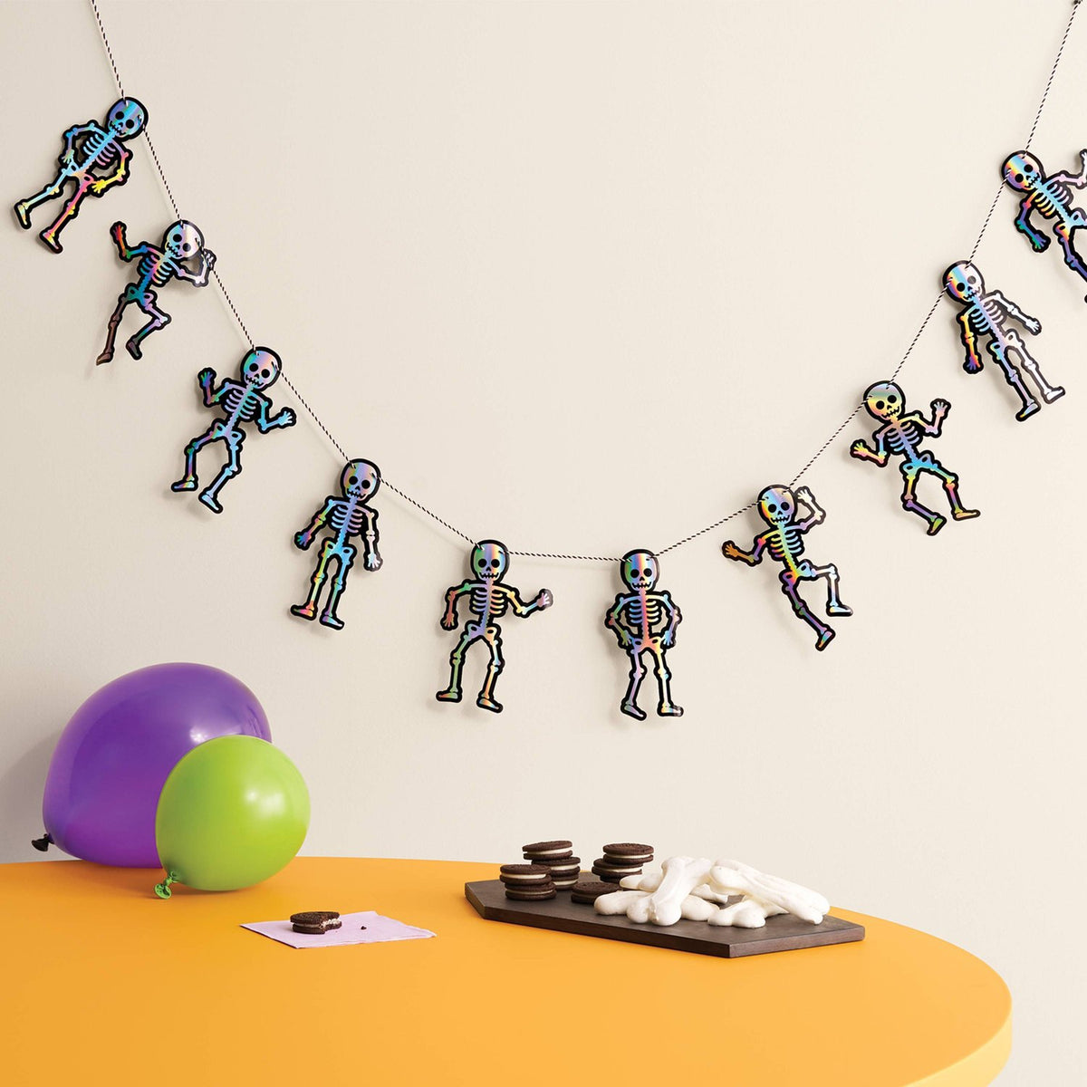 6' Halloween Skeleton Paper Garland Party Banners - image 2