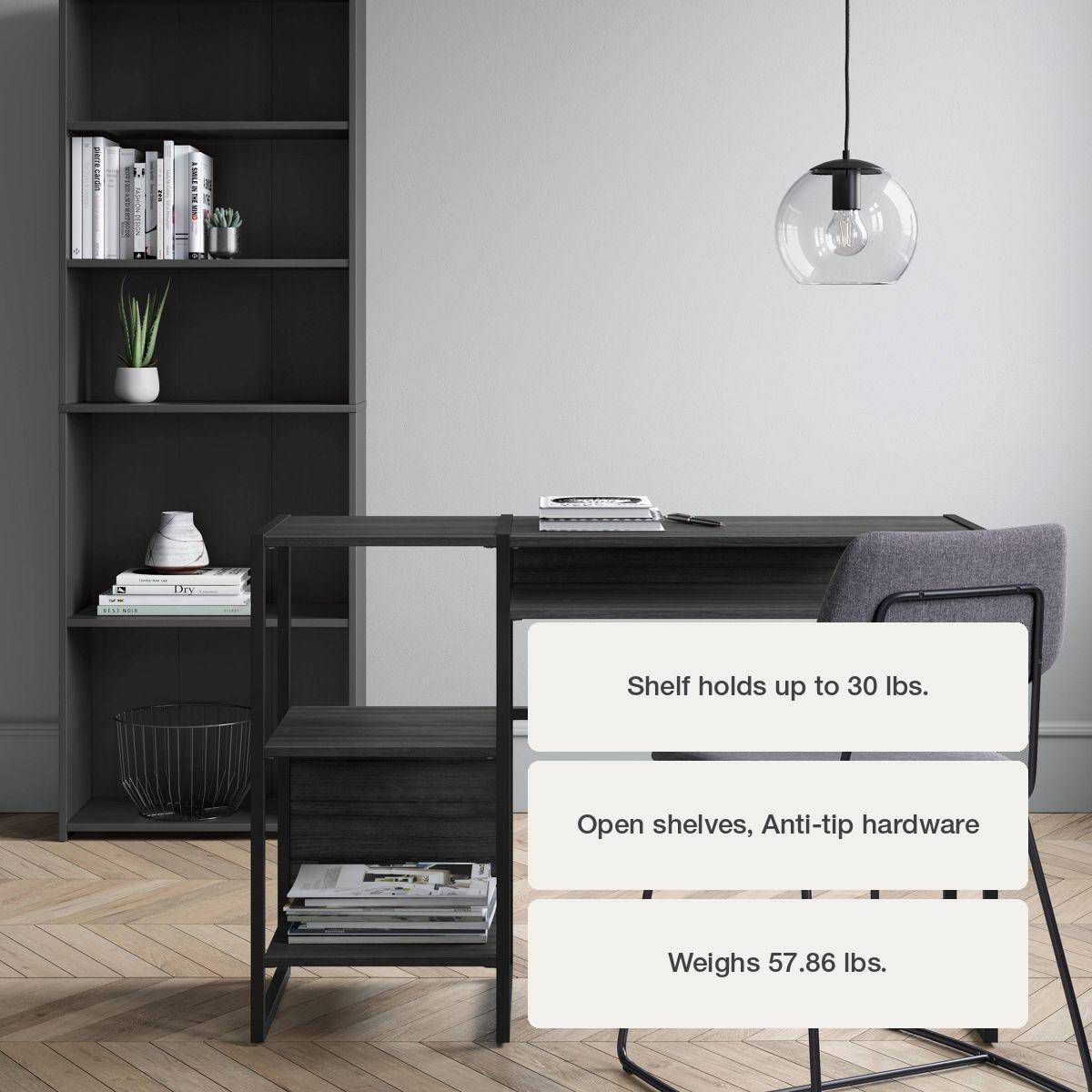 5 Shelf Dorm Bookcase Black - Room Essentials