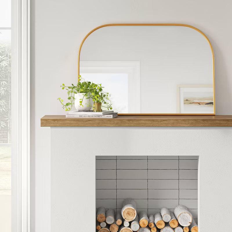 36" x 24" Over the Mantel Mirror - Gold