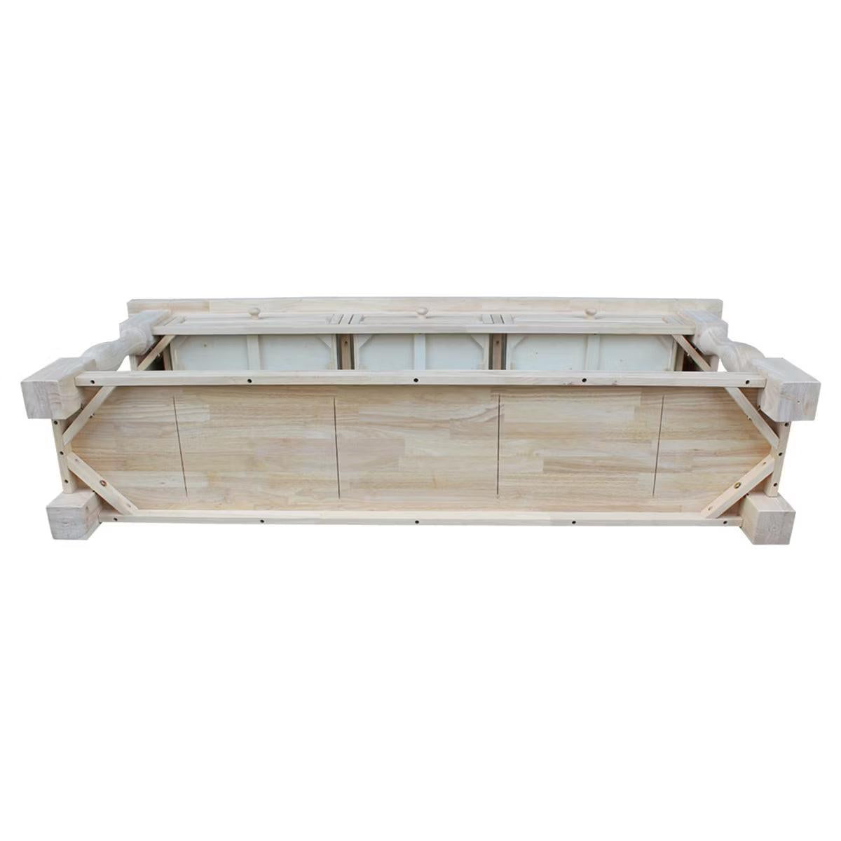 Tuscan Console Table - Unfinished - International Concepts: Solid Wood, Traditional Style, Parawood, 1 of 10"