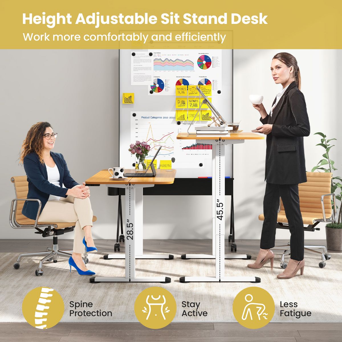 Costway Electric Standing Desk Natural