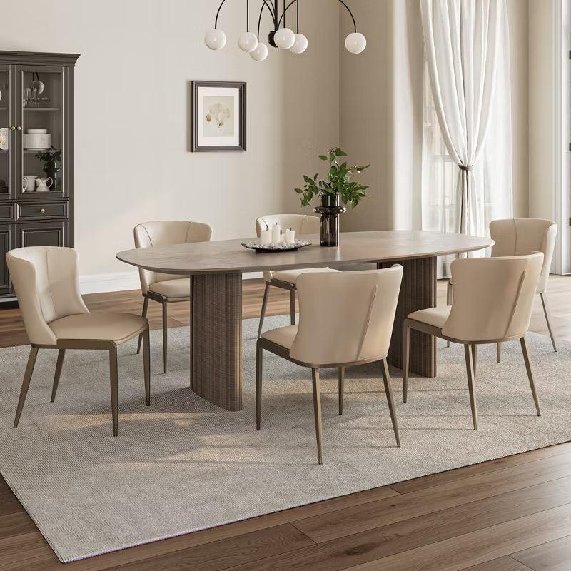 Upholstered Dining Side Chairs Set of 2,Beige