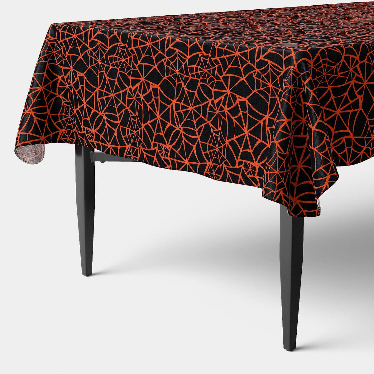 60 x 84 Inch Spider Web Peva Tablecloth Orange - image 1