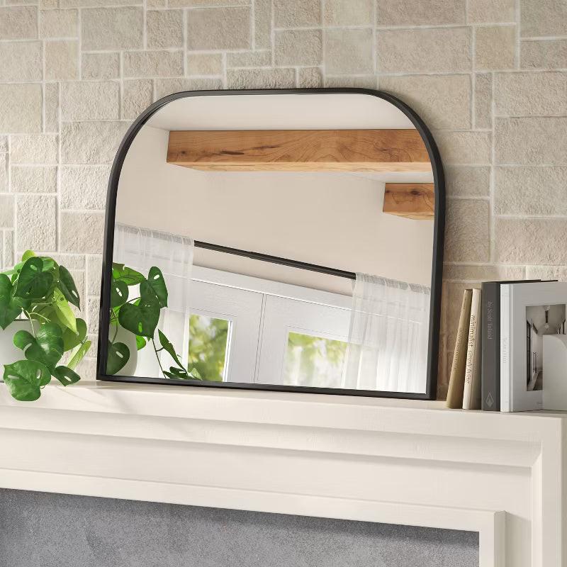 36" x 24" Over the Mantel Mirror - Black