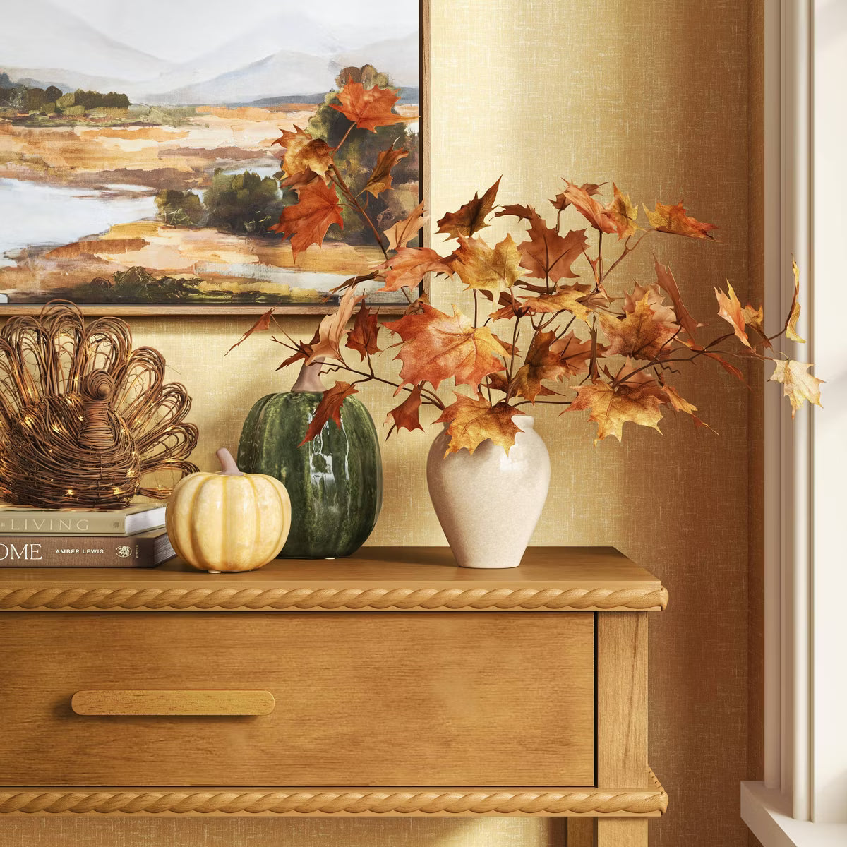 Large Woven Lit Fall Turkey