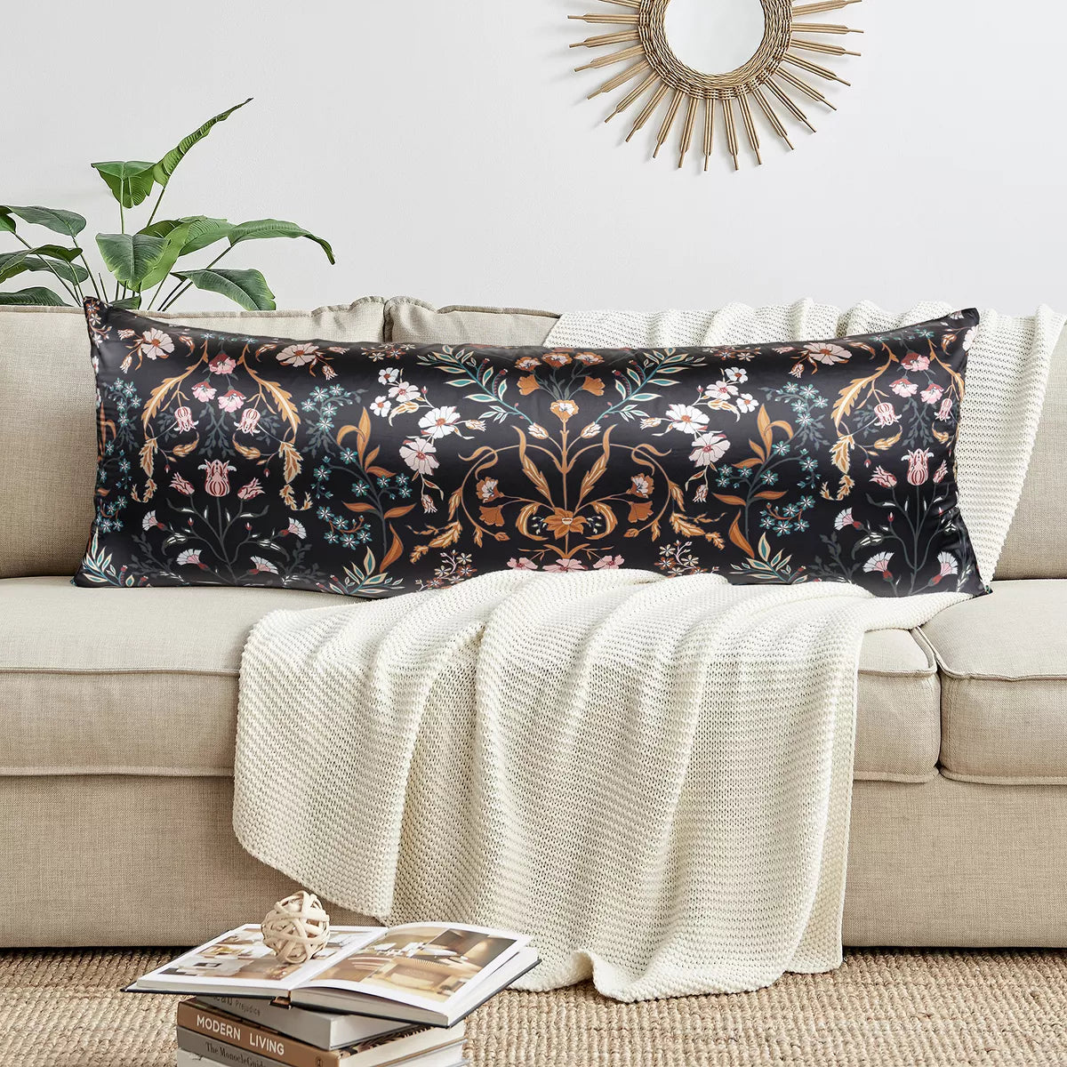 Boho Floral Wildflower Black