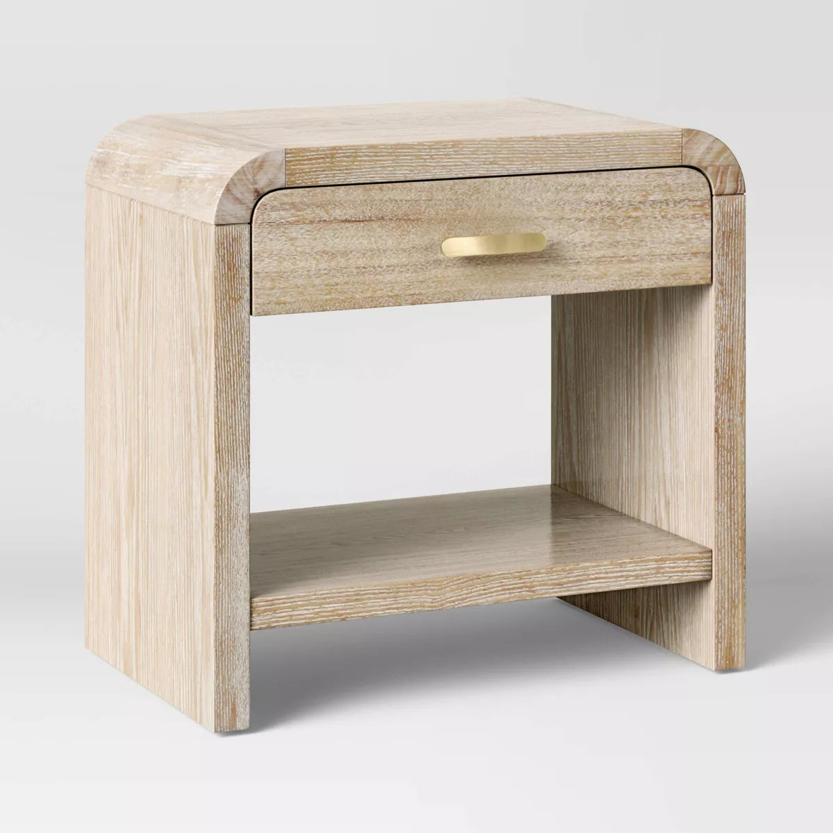 Zebrina Wood Nightstand with Drawer ā Arched Design
