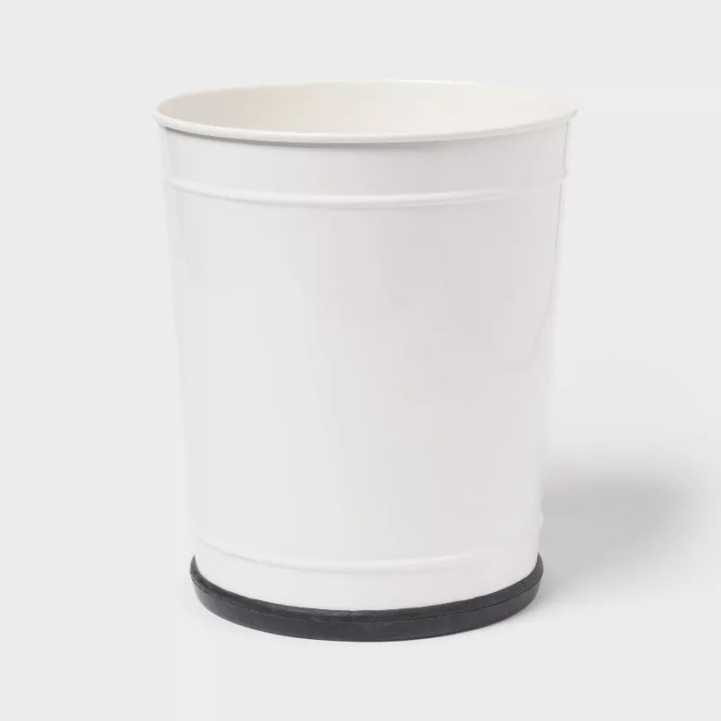 Enameled Metal Wastebasket