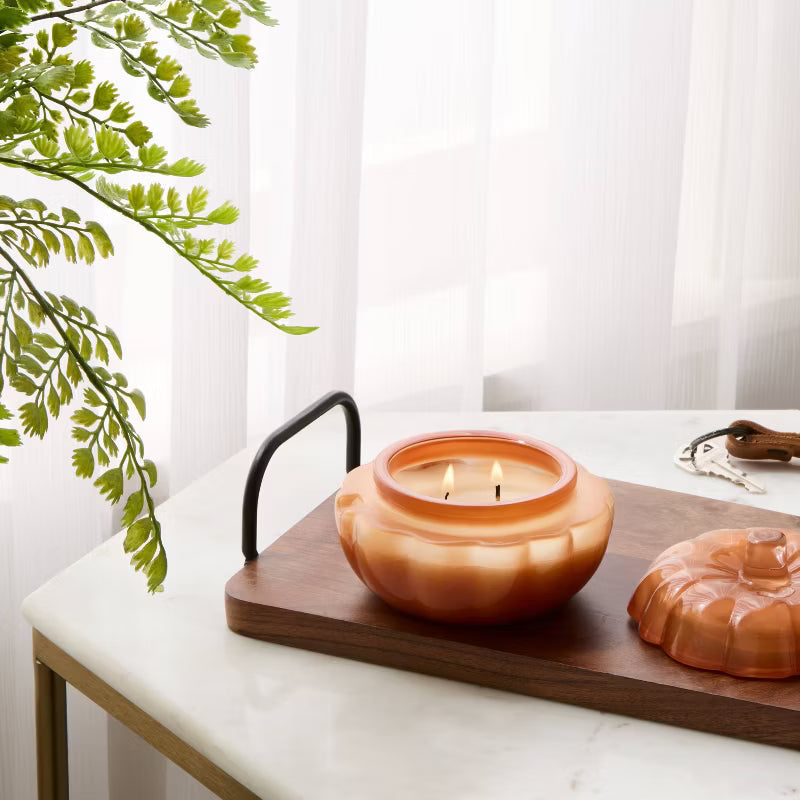 Lidded Glass Pumpkin Jar Candle Pumpkin Spice Cupcakes