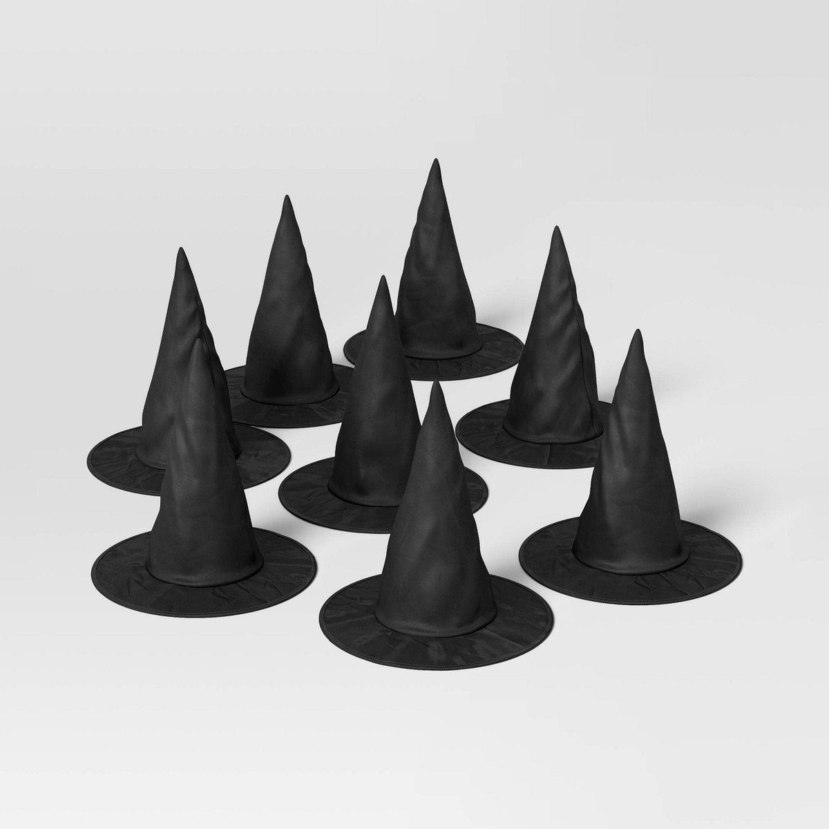 8 Piece Black Witch Hats Halloween Decor Kit - Halloween decor