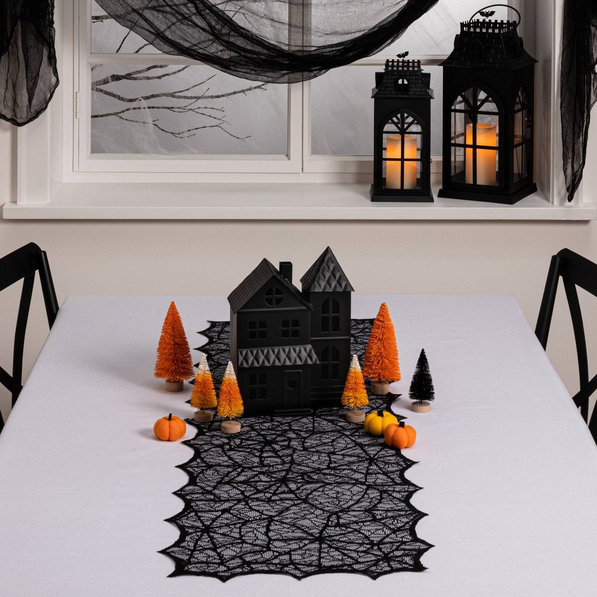 14 x 48 Inch Lace Halloween Table Runner - image 2