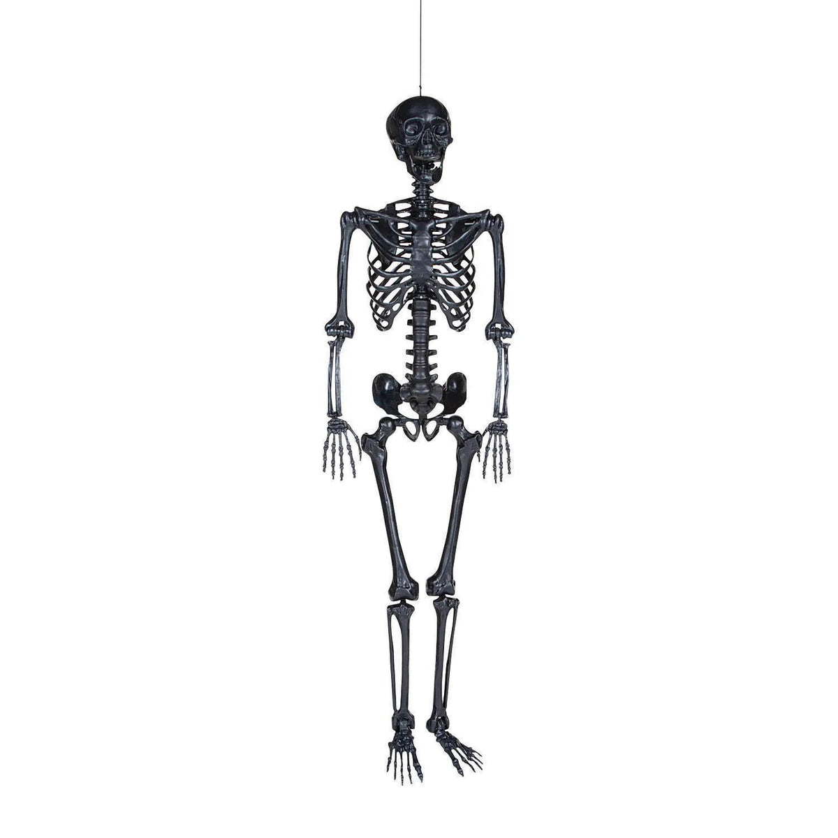 5 Ft. Life-Size Posable Black Skeleton Halloween Decoration - image 1