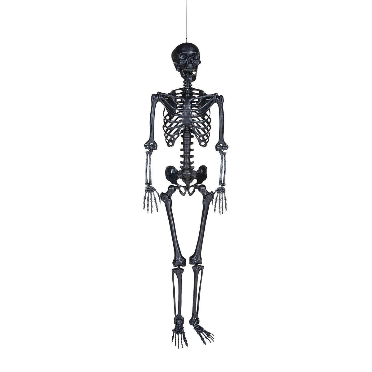 5 Ft. Life-Size Posable Black Skeleton Halloween Decoration - image 1