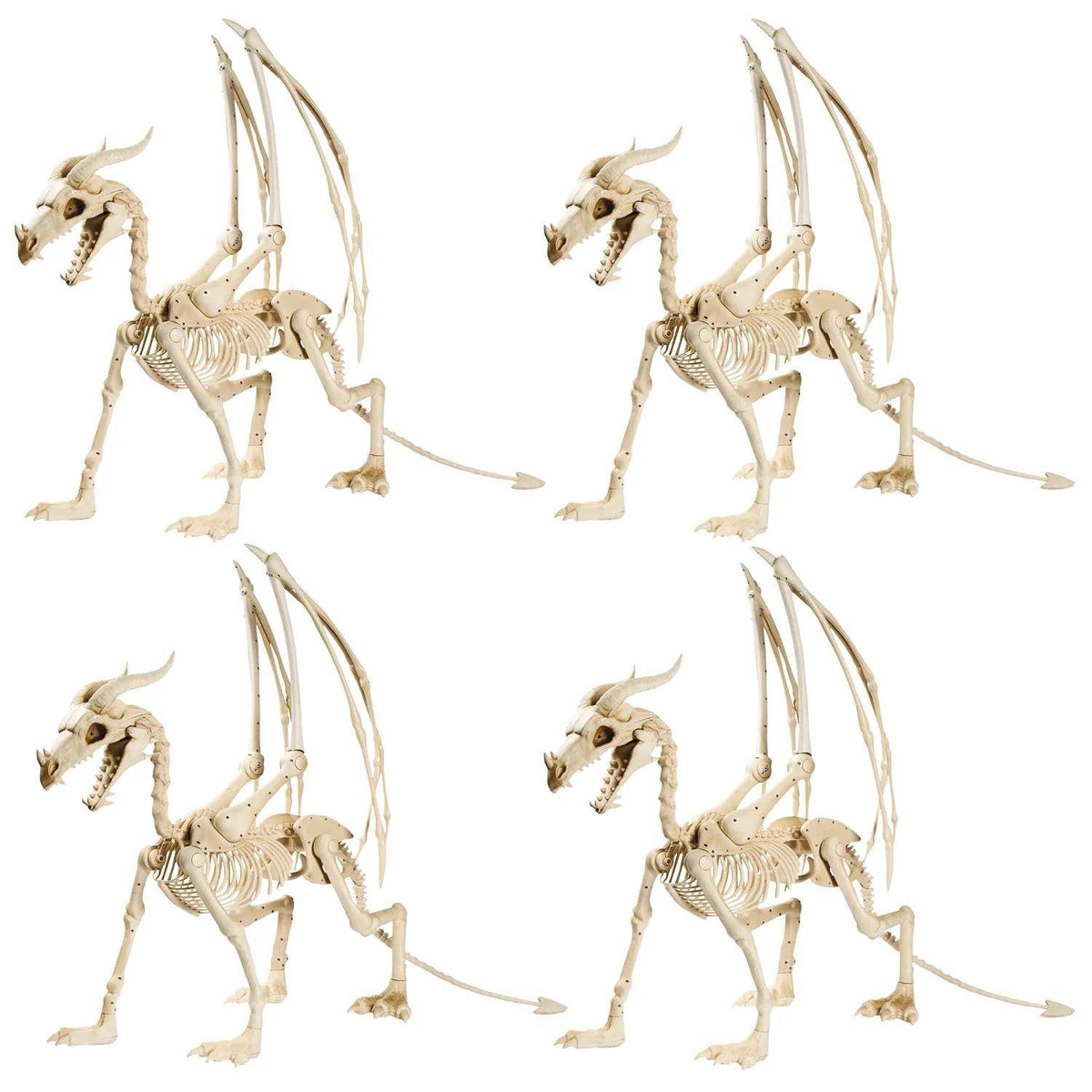 Bulk Glowing Eyes Dragon Skeleton Halloween Decorations - 3 ft, 4 pc - image 1