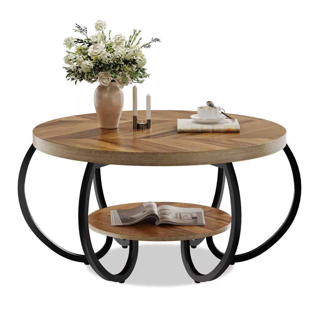 Wooden coffee table with dimensions labeled on a white background light wood