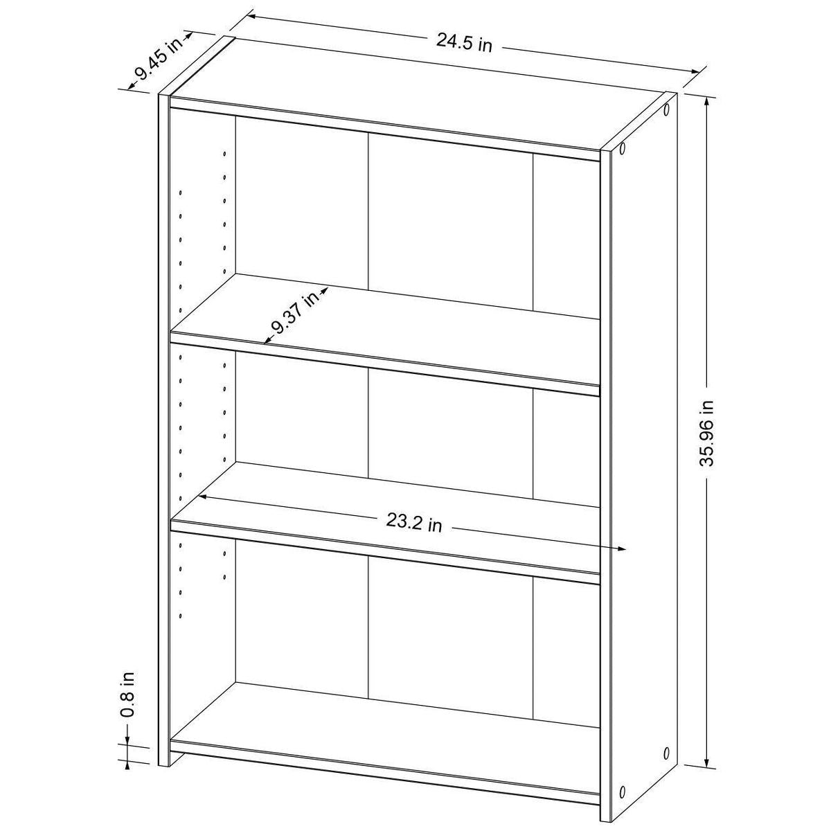 3 Shelf Dorm Bookcase White - Room Essentials