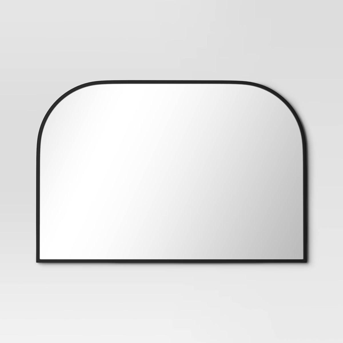 36" x 24" Over the Mantel Mirror - Black