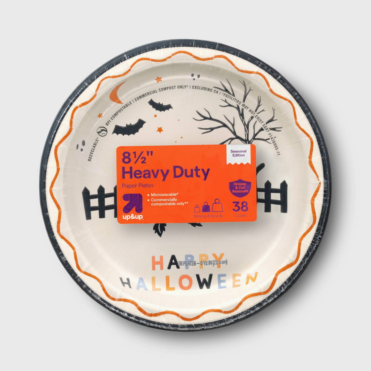 Halloween Happy Disposable Plates 8.5 Inch - 38ct - image 1