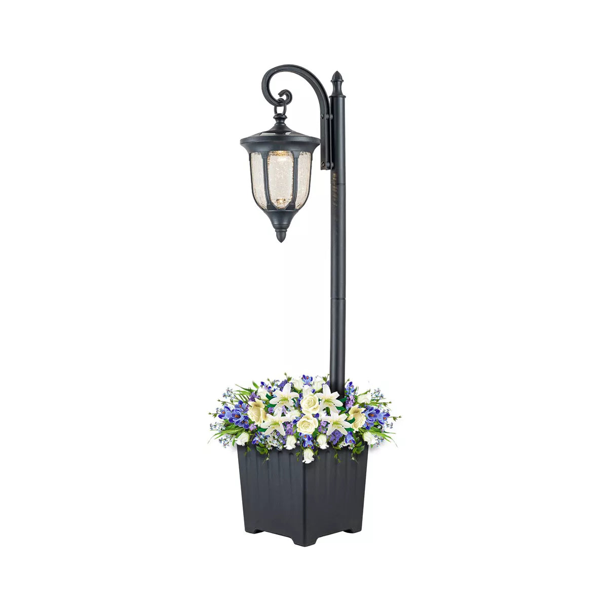 Black Solar Outdoor Post Light