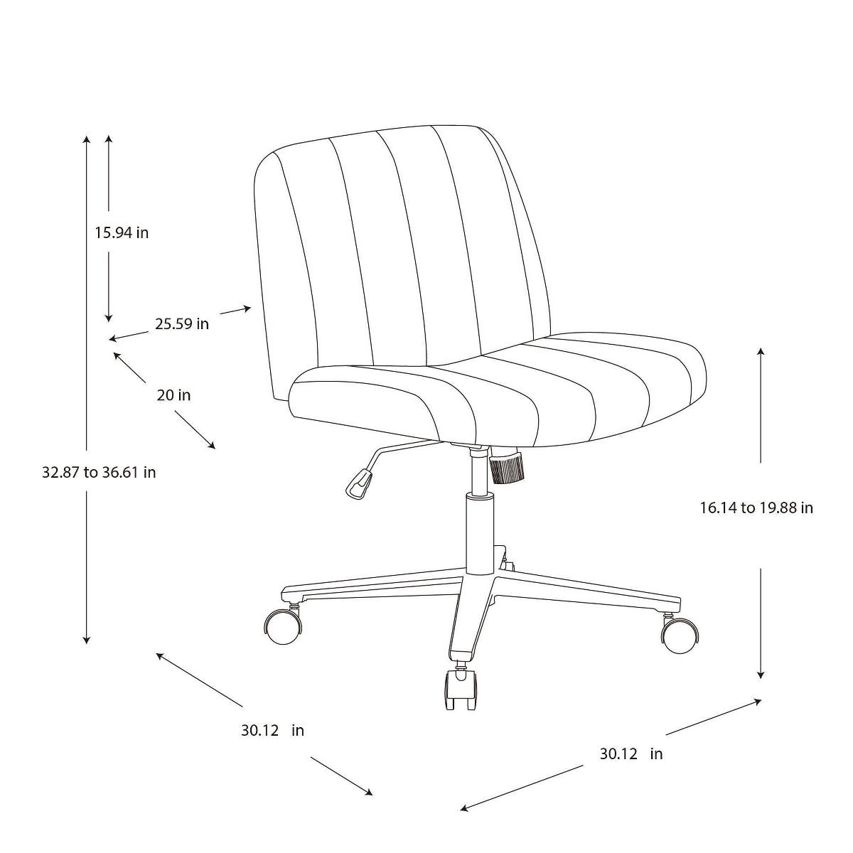 Upholstered Criss Cross Armless Office Chair Brown - Room Essentials