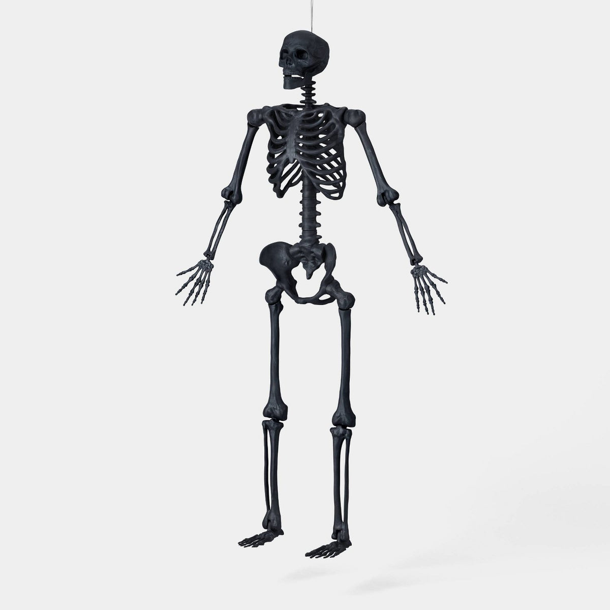 60 Inch Poseable Large Skeleton Halloween Prop, Black Terra Cotta - Halloween decor