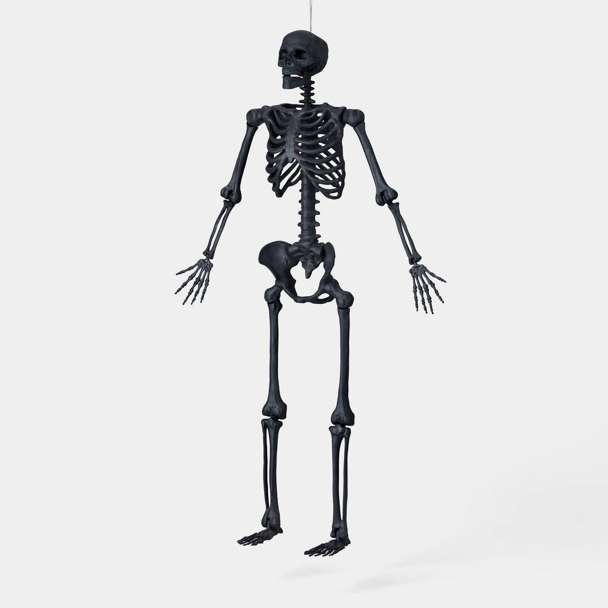 60 Inch Poseable Large Skeleton Halloween Prop, Black Terra Cotta - Halloween decor