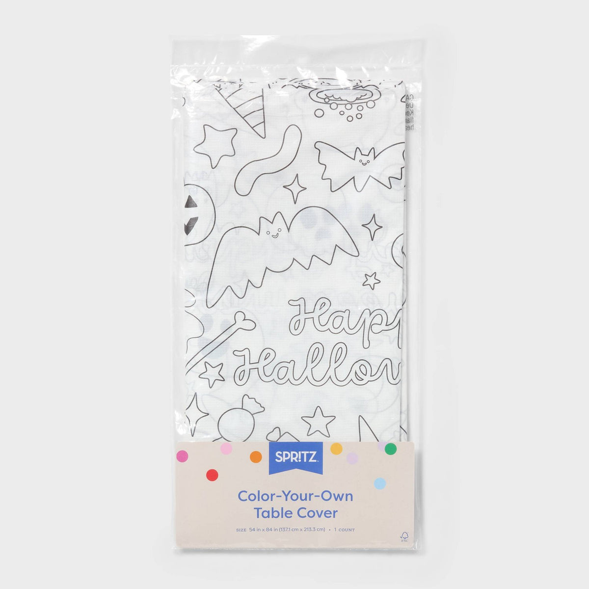 Halloween Color Your Own Table Cover Disposable White - image 3
