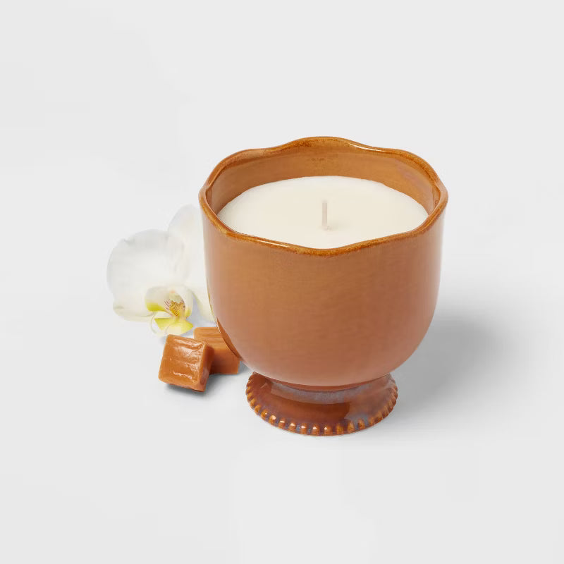 Ceramic Jar Candle Pumpkin Bourbon