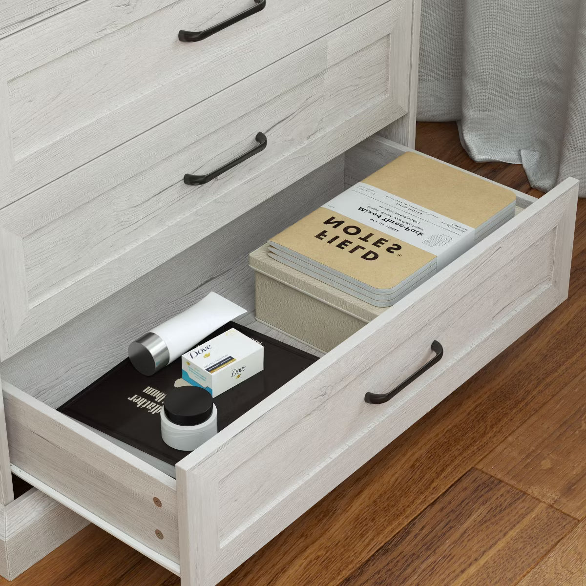 Vintage Dresser 6-Drawer Chest,2 Small Top Drawers + 4 Large Drawers